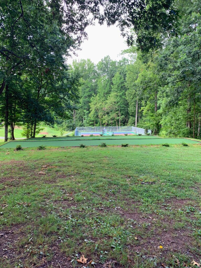 Campground tennis court and other games